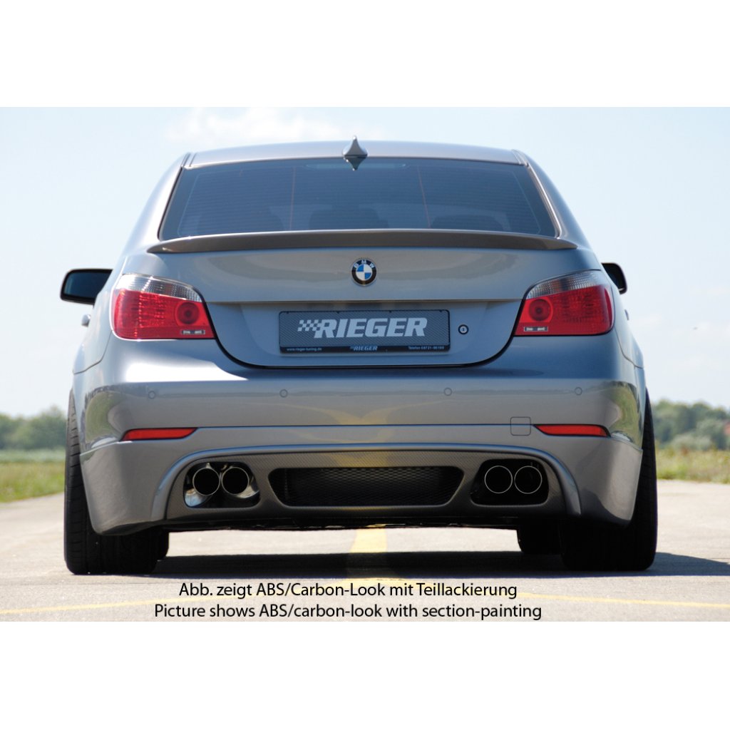 Rieger spoiler pod zadní nárazník pro BMW řada 5 E60 sedan před faceliftem r.v. -08, plast ABS s povrchovou úpravou Carbon-Look