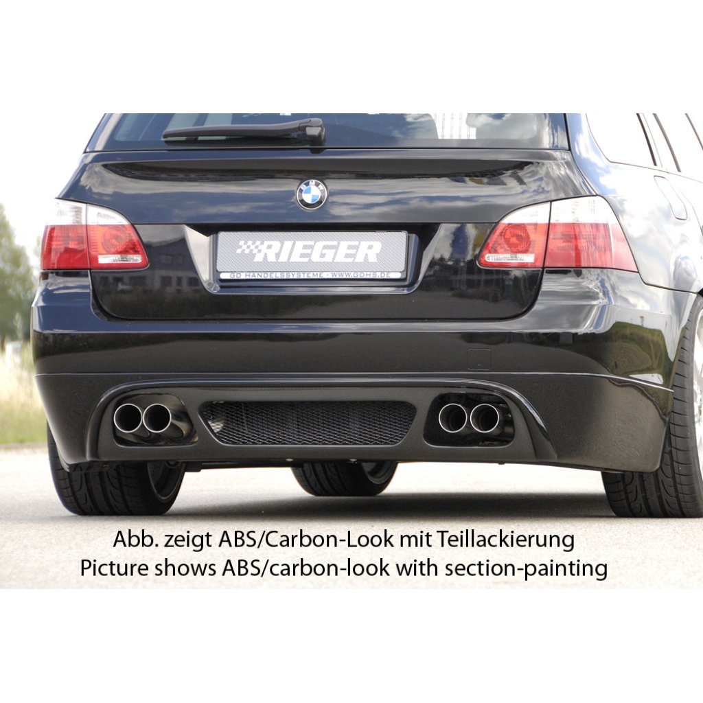Rieger spoiler pod zadní nárazník pro BMW řada 5 E61 touring vč. faceliftu r.v. -08, 08-, plast ABS s povrchovou úpravou Carbon-Look