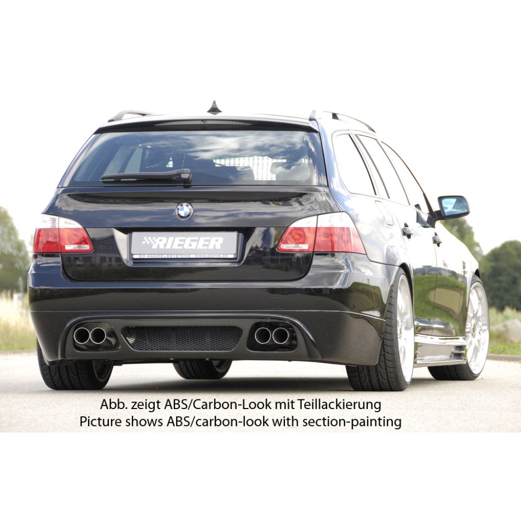 Rieger spoiler pod zadní nárazník pro BMW řada 5 E61 touring vč. faceliftu r.v. -08, 08-, plast ABS s povrchovou úpravou Carbon-Look