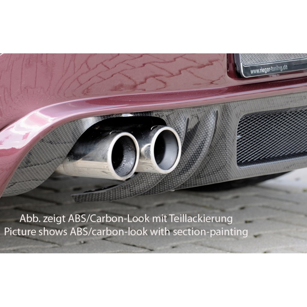 Rieger spoiler pod zadní nárazník pro BMW Z4 E85 kupé, roadster po faceliftu r.v. 01/06-03/09, plast ABS s povrchovou úpravou Carbon-Look, pro orig. dvojité koncovky na obou stranách 4x76 mm