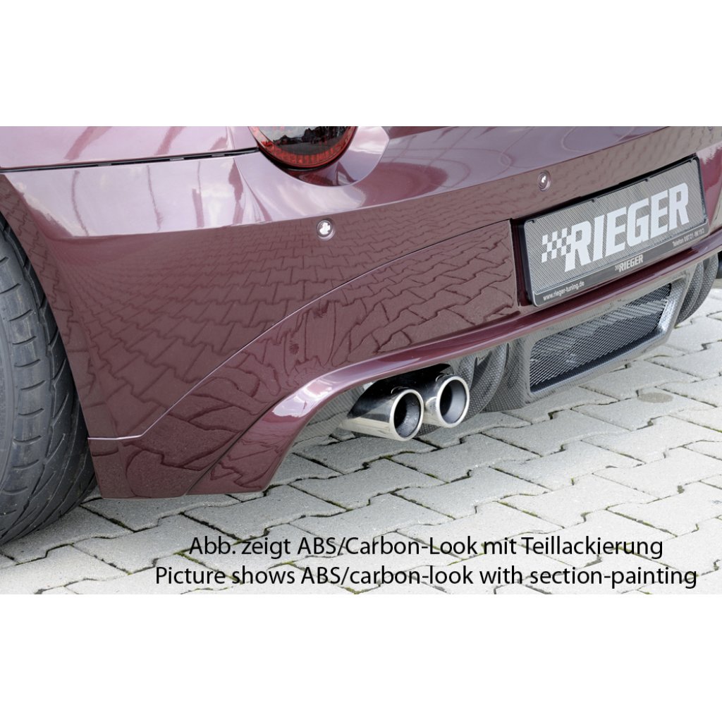 Rieger spoiler pod zadní nárazník pro BMW Z4 E85 roadster před faceliftem r.v. 02/03-12/05, plast ABS bez povrchové úpravy, pro vozy s dvojitou koncovkou vlevo