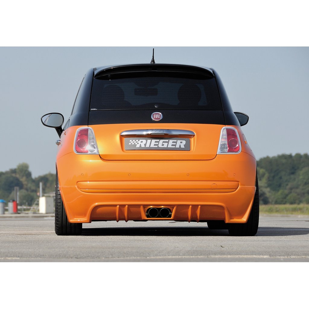 Rieger spoiler pod zadní nárazník pro Fiat 500 312 2-dvéř. r.v. 10/07-, plast ABS bez povrchové úpravy, pro dvojitou koncovku uprostřed