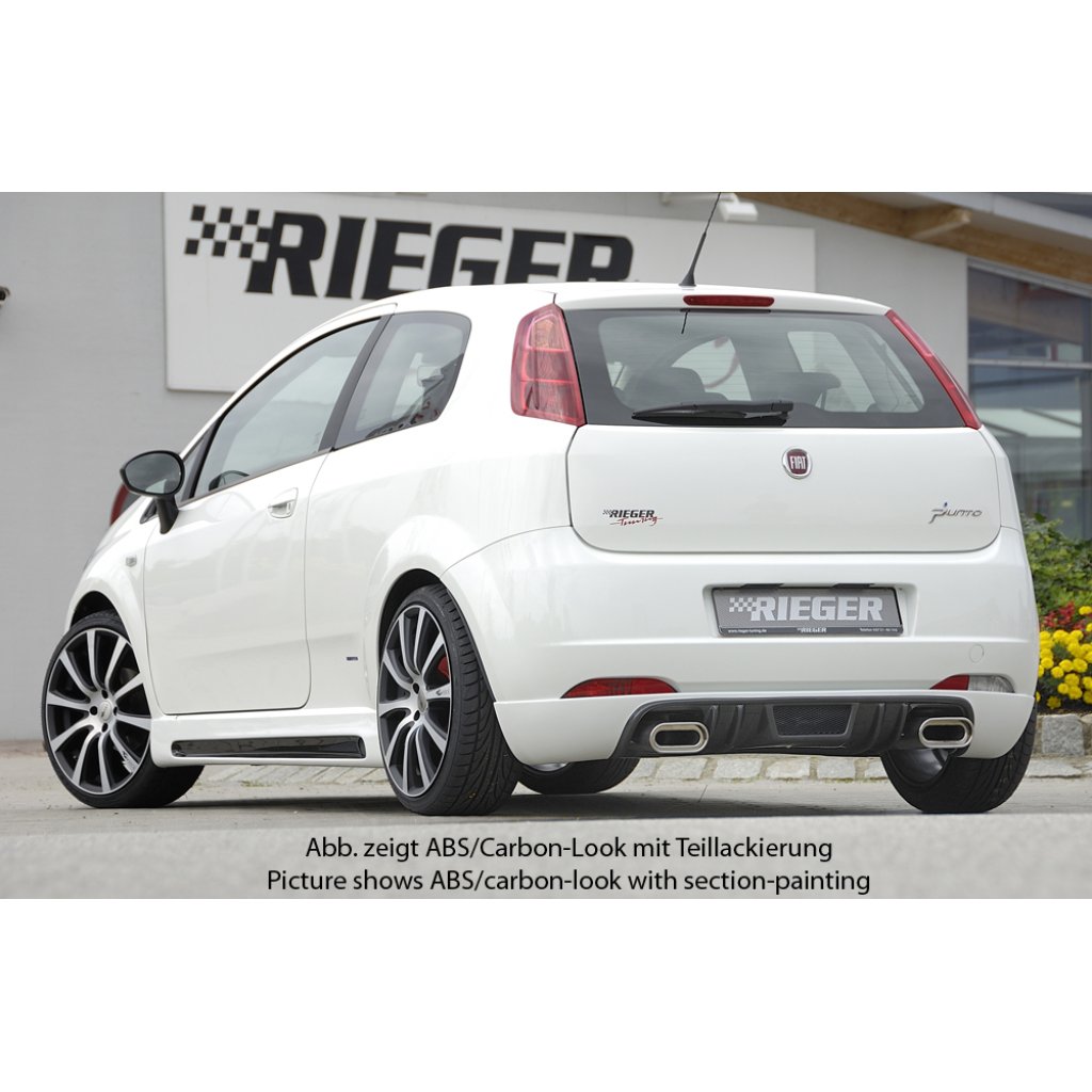 Rieger spoiler pod zadní nárazník pro Fiat Grande Punto 199 3-dvéř., 5-dvéř. r.v. 10/05-, plast ABS bez povrchové úpravy