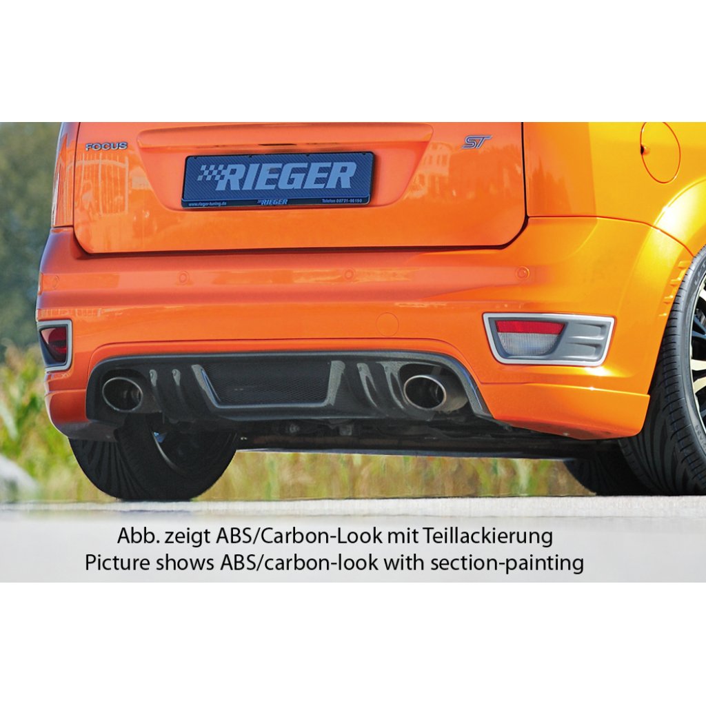 Rieger spoiler pod zadní nárazník pro Ford Focus 2 ST 3-dvéř., 5-dvéř. před faceliftem r.v. 10/05-01/08, plast ABS bez povrchové úpravy