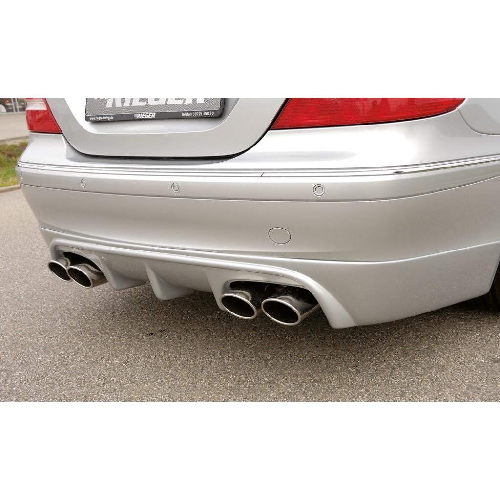 Rieger spoiler pod zadní nárazník pro Mercedes CLK W209 kabriolet, kupé vč. faceliftu r.v. 00/02-06/04, 07/04-, plast ABS bez povrchové úpravy