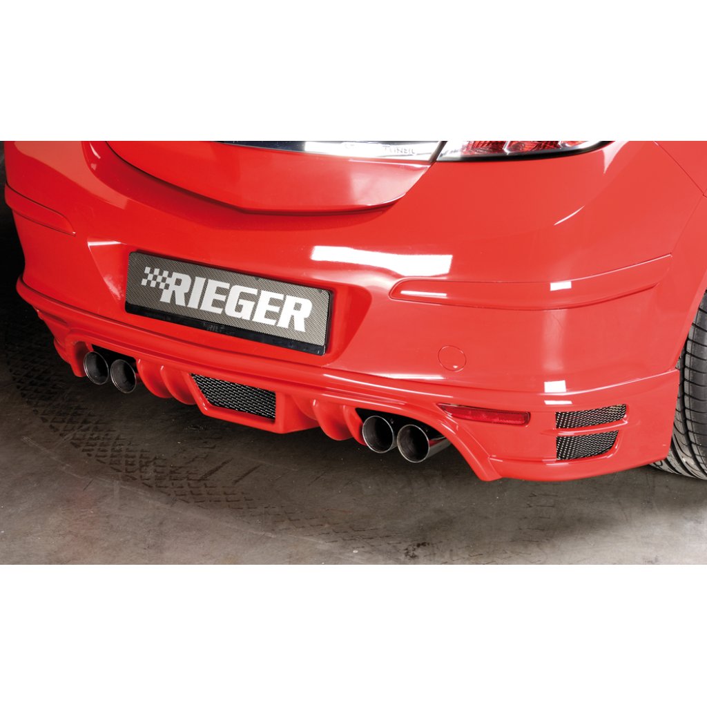 Rieger spoiler pod zadní nárazník pro Opel Astra H GTC 3-dvéř., plast ABS bez povrchové úpravy, pro vozy s dvojitými koncovkami na obou stranách