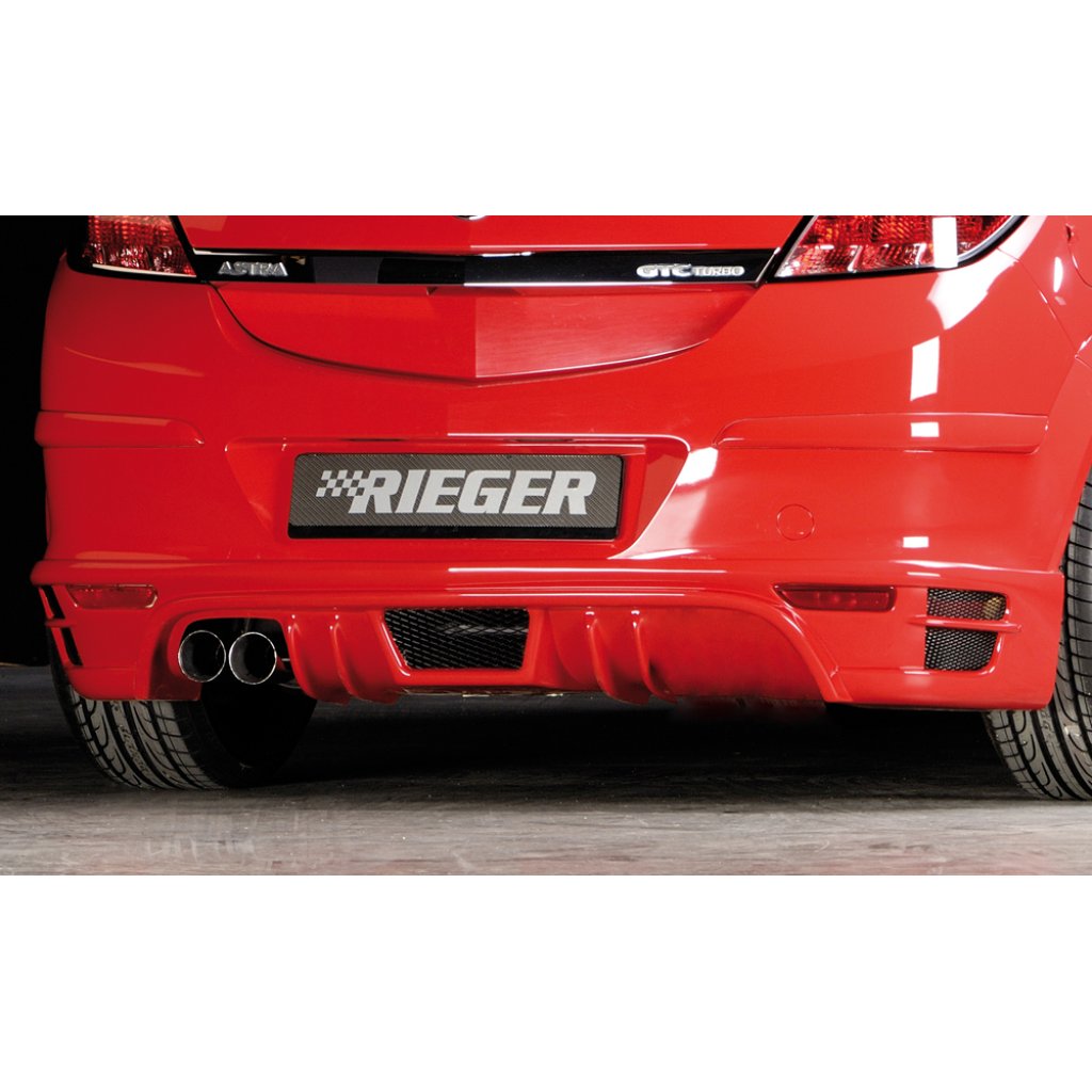 Rieger spoiler pod zadní nárazník pro Opel Astra H GTC 3-dvéř., plast ABS bez povrchové úpravy, pro vozy s koncovkou vlevo