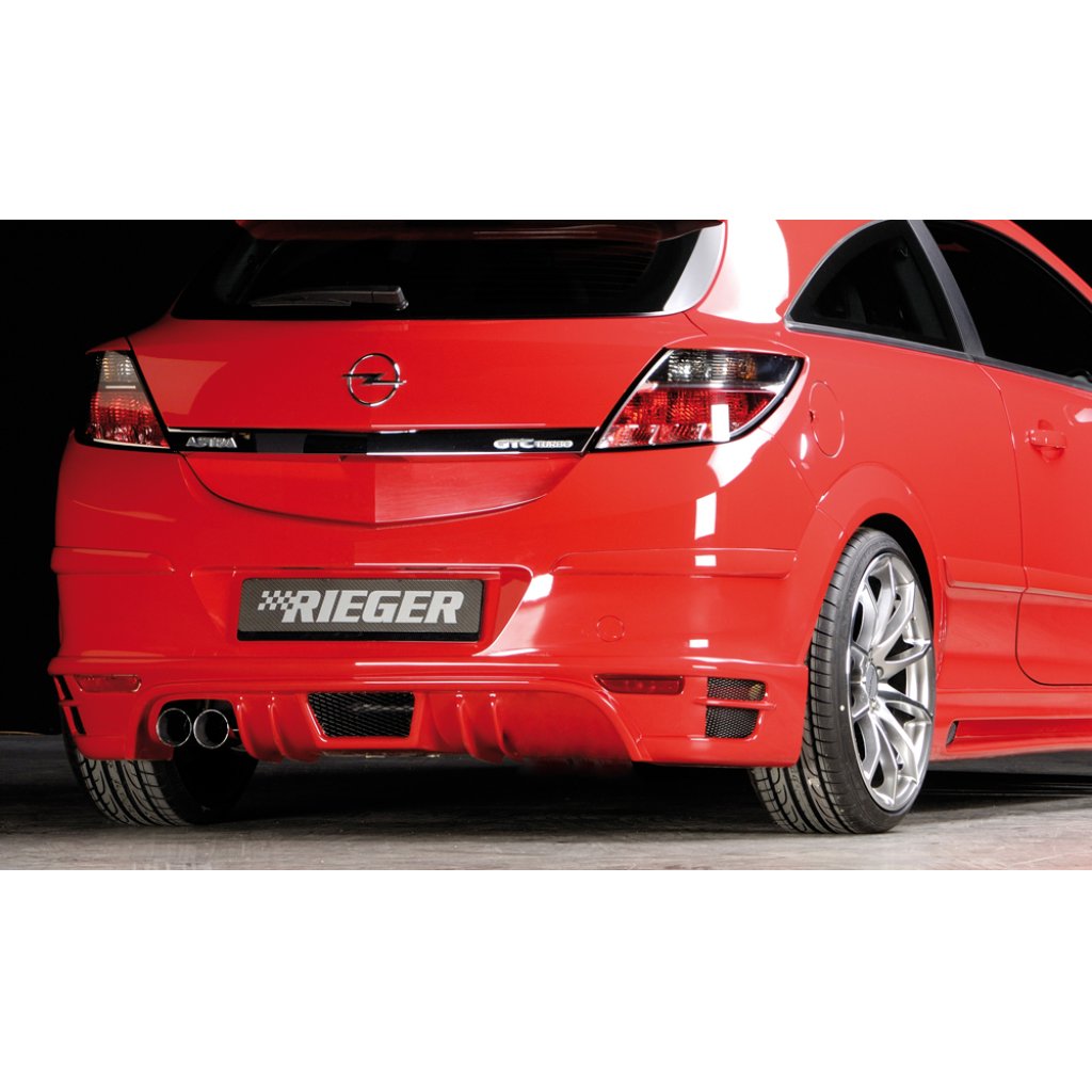Rieger spoiler pod zadní nárazník pro Opel Astra H GTC 3-dvéř., plast ABS bez povrchové úpravy, pro vozy s koncovkou vlevo