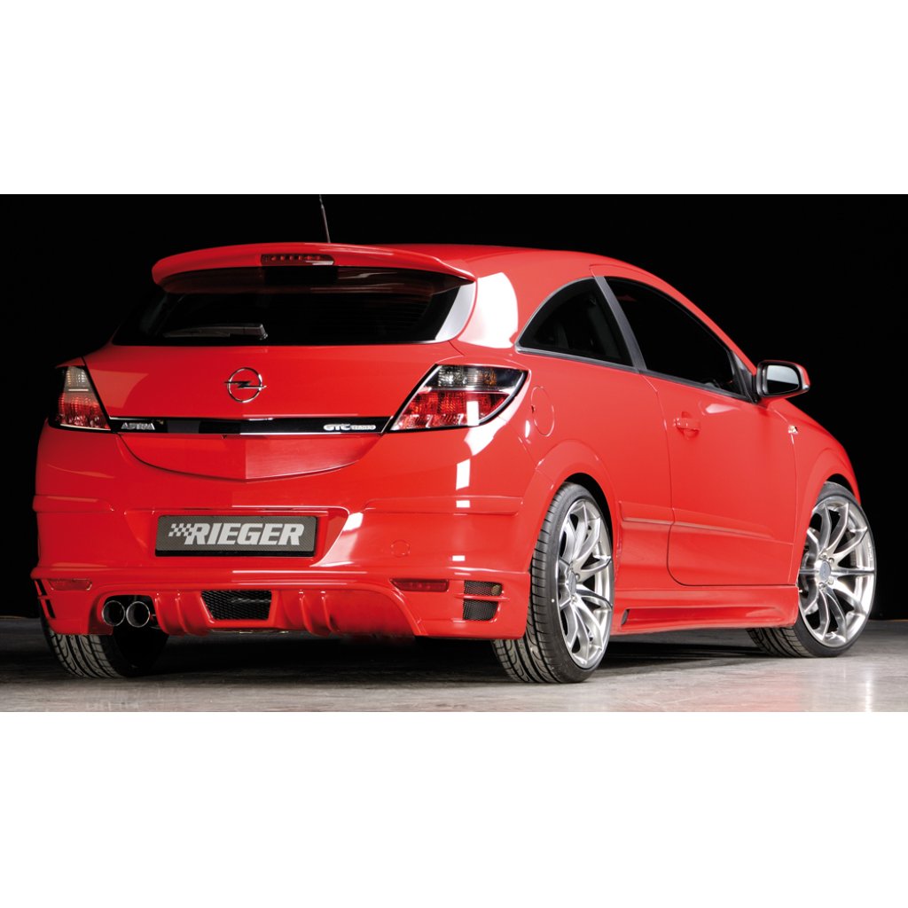 Rieger spoiler pod zadní nárazník pro Opel Astra H GTC 3-dvéř., plast ABS bez povrchové úpravy, pro vozy s koncovkou vlevo
