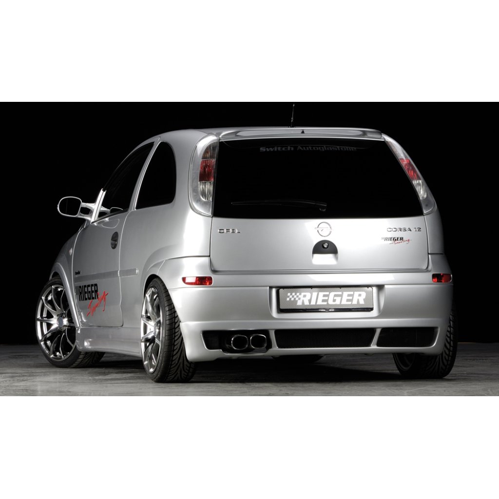 Rieger spoiler pod zadní nárazník pro Opel Corsa C 3-dvéř., 5-dvéř. před faceliftem r.v. 09/00-05/03, plast ABS bez povrchové úpravy