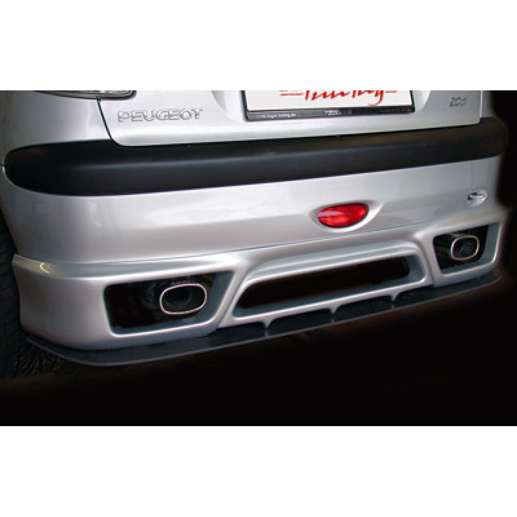 Rieger spoiler pod zadní nárazník pro Peugeot 206 convertible CC, sedan r.v. 09/98-05/06, plast ABS bez povrchové úpravy, pro vozy s orig. větším zadním nárazníkem