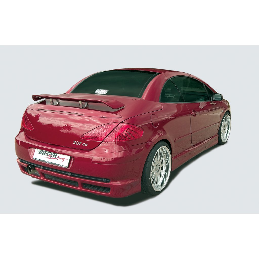 Rieger spoiler pod zadní nárazník pro Peugeot 307 convertible CC vč. faceliftu r.v. 04/01-04/05, 05-05-, plast ABS bez povrchové úpravy