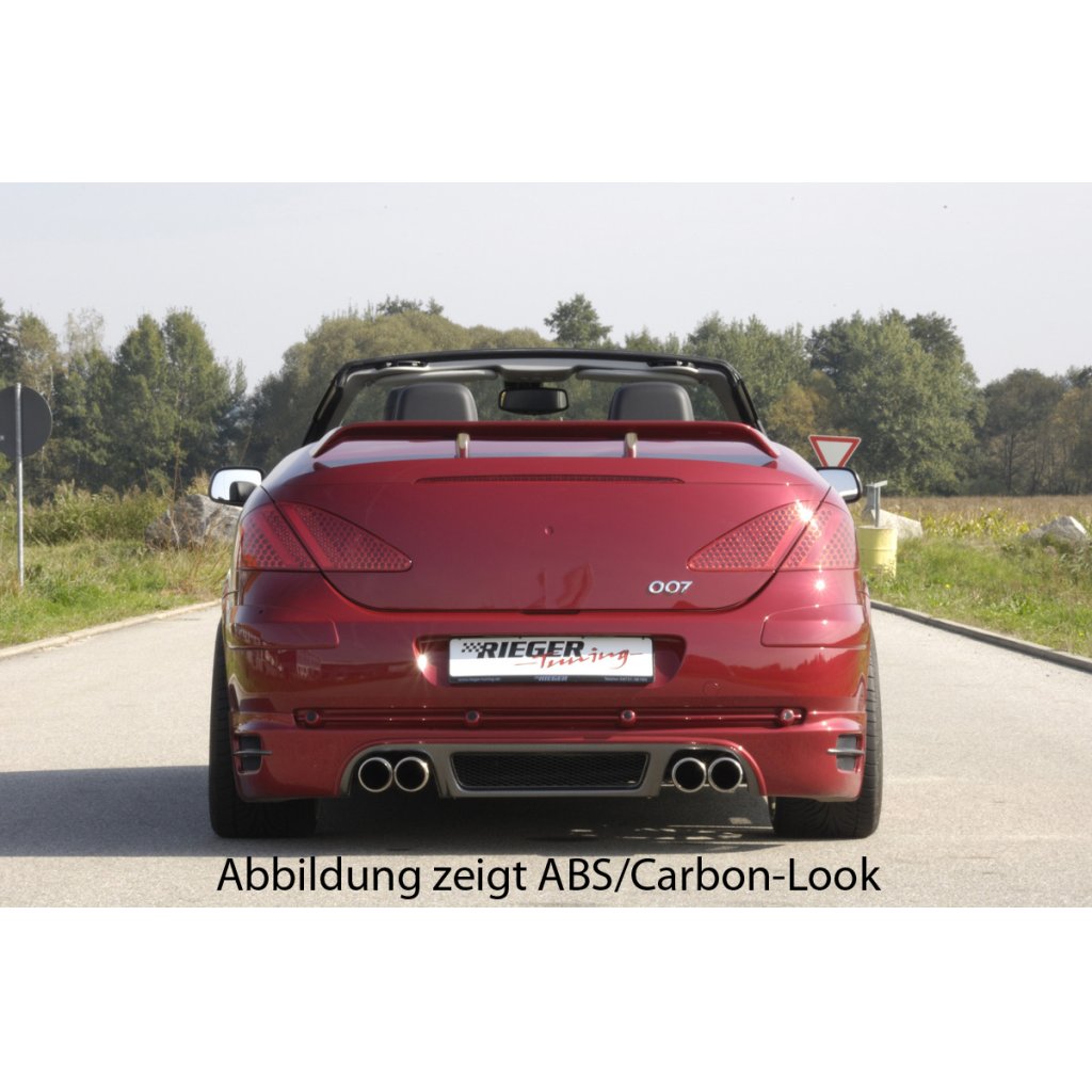 Rieger spoiler pod zadní nárazník pro Peugeot 307 convertible CC vč. faceliftu r.v. 04/01-04/05, 05-05-, plast ABS bez povrchové úpravy, pro vozy se 4 koncovkami
