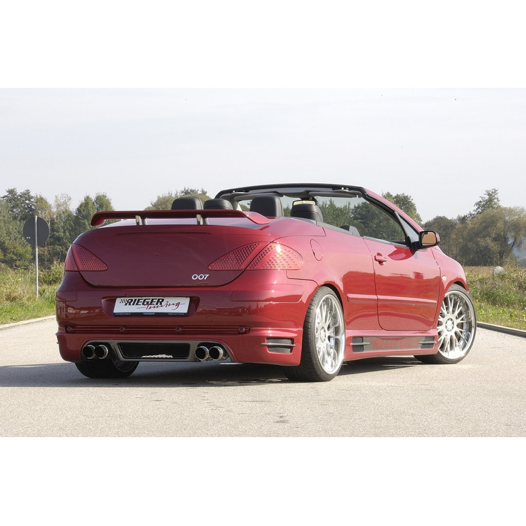 Rieger spoiler pod zadní nárazník pro Peugeot 307 convertible CC vč. faceliftu r.v. 04/01-04/05, 05-05-, plast ABS s povrchovou úpravou Carbon-Look