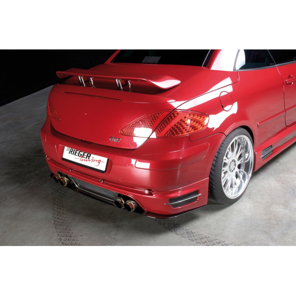 Rieger spoiler pod zadní nárazník pro Peugeot 307 convertible CC vč. faceliftu r.v. 04/01-04/05, 05-05-, plast ABS s povrchovou úpravou Carbon-Look