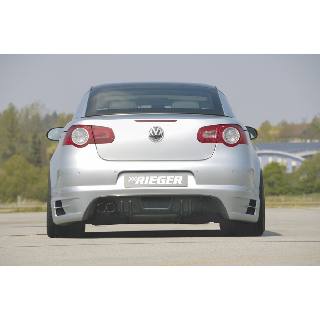 Rieger spoiler pod zadní nárazník pro Volkswagen Eos 1F kabriolet před faceliftem r.v. 04/06/-11/10, plast ABS bez povrchové úpravy, pro dvojitou koncovku vlevo