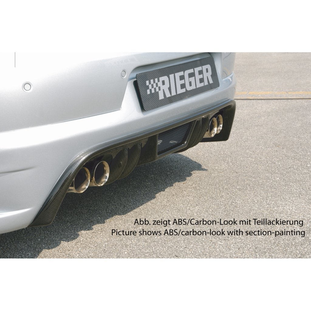 Rieger spoiler pod zadní nárazník pro Volkswagen Eos 1F kabriolet před faceliftem r.v. 04/06/-11/10, plast ABS bez povrchové úpravy, pro vozy s dvojitými koncovkami na obou stranách