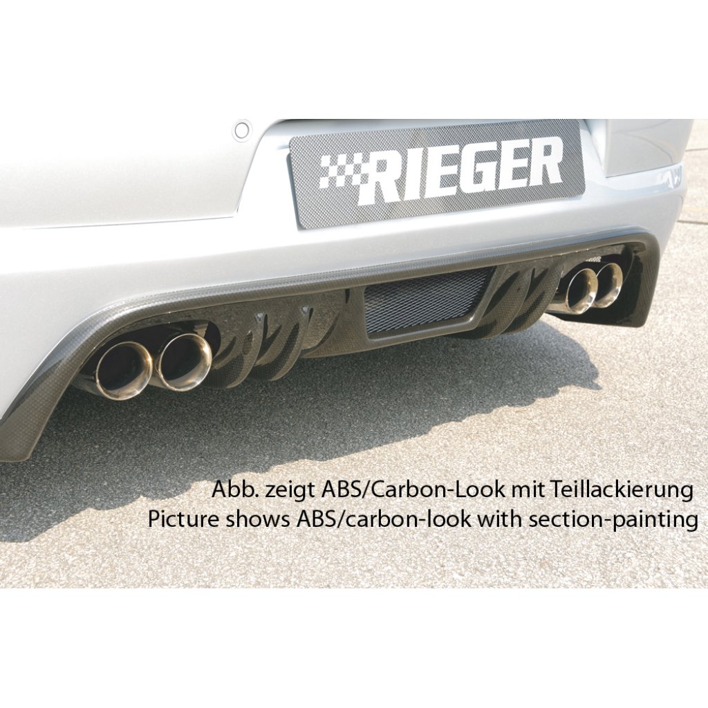 Rieger spoiler pod zadní nárazník pro Volkswagen Eos 1F kabriolet před faceliftem r.v. 04/06/-11/10, plast ABS bez povrchové úpravy, pro vozy s dvojitými koncovkami na obou stranách