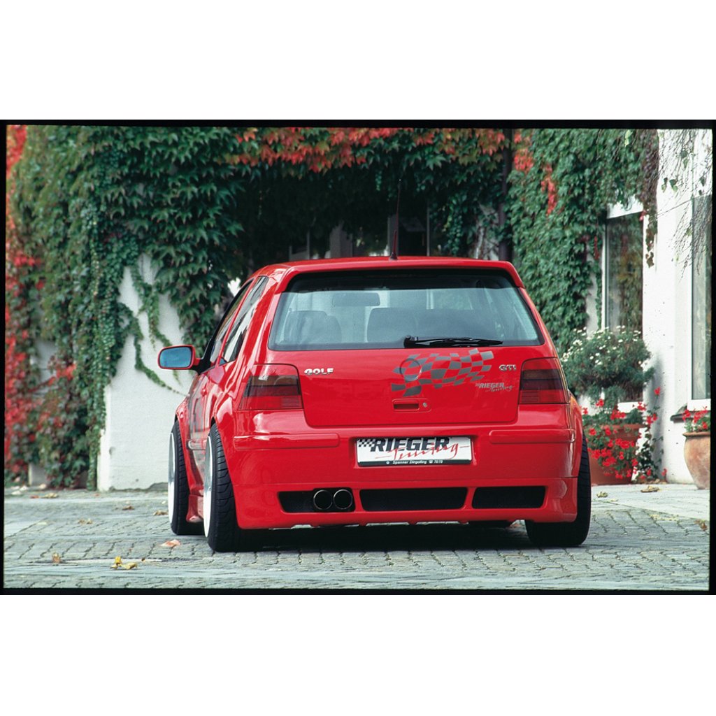 Rieger spoiler pod zadní nárazník pro Volkswagen Golf 4 1J r.v. 10/97-03, plast ABS bez povrchové úpravy, mimo cabrio