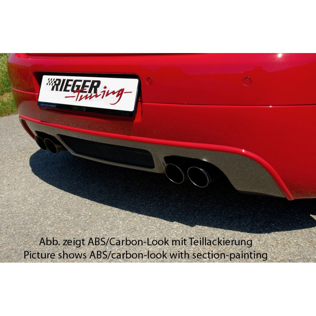 Rieger spoiler pod zadní nárazník pro Volkswagen Golf 5 1K 3-dvéř., 5-dvéř., GTI, plast ABS bez povrchové úpravy, pro dvojité koncovky na obou stranách