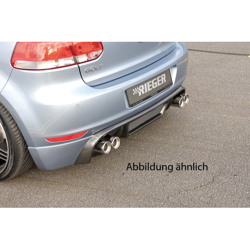 Rieger spoiler pod zadní nárazník pro Volkswagen Golf 6 3-dvéř., 5-dvéř. r.v. 10/08-, plast ABS s povrchovou úpravou Carbon-Look, pro koncovku vlevo