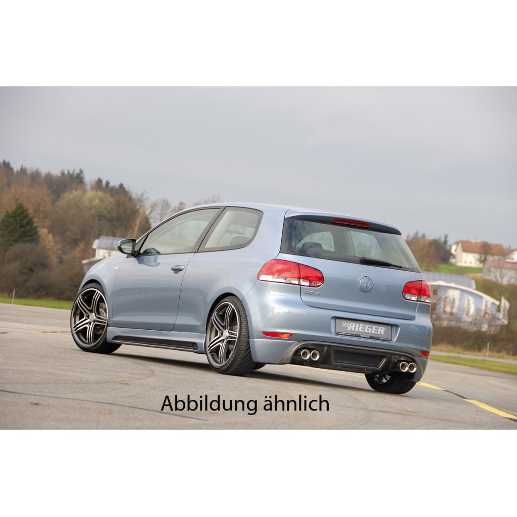 Rieger spoiler pod zadní nárazník pro Volkswagen Golf 6 3-dvéř., 5-dvéř. r.v. 10/08-, plast ABS s povrchovou úpravou Carbon-Look, pro koncovku vlevo