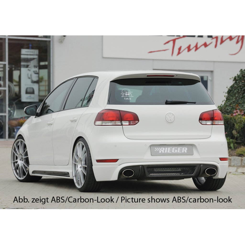 Rieger spoiler pod zadní nárazník pro Volkswagen Golf 6 GTD, GTI 3-dvéř., 5-dvéř., kabriolet, plast ABS bez povrchové úpravy