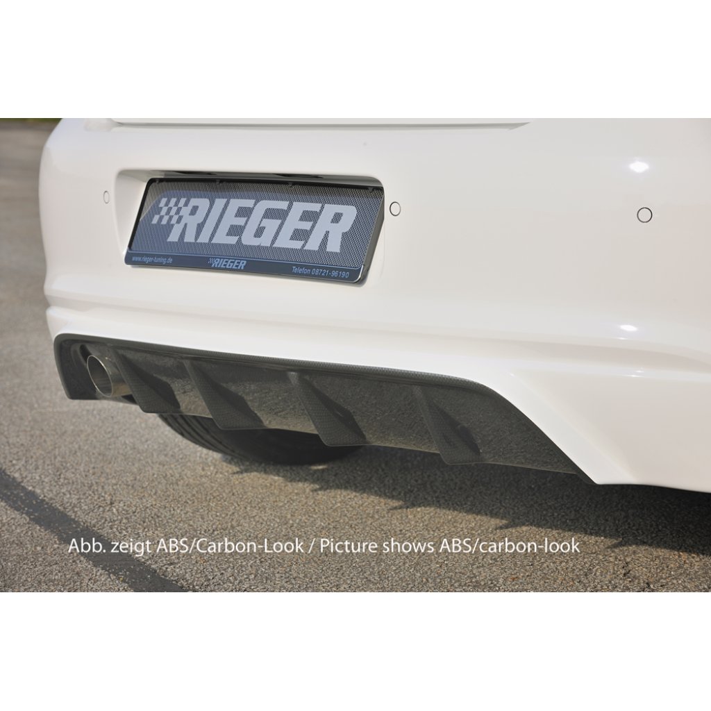 Rieger spoiler pod zadní nárazník pro Volkswagen Polo 6 6R 3-dvéř., 5-dvéř. před faceliftem r.v. 04/09-01/14, plast ABS bez povrchové úpravy, pro orig. koncovku vlevo