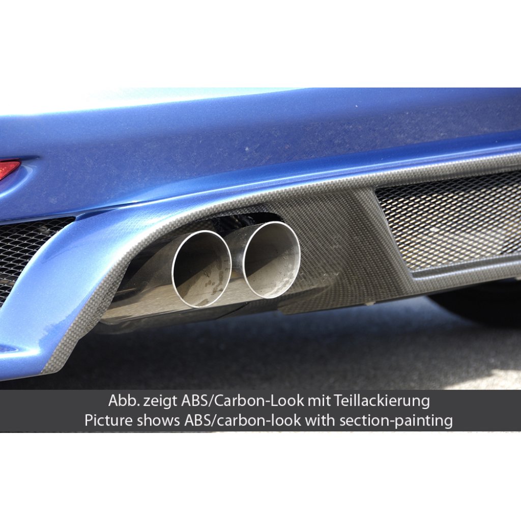 Rieger spoiler pod zadní nárazník pro Volkswagen Scirocco 3 13 2-dvéř. před faceliftem r.v. 08/08-04/14, plast ABS bez povrchové úpravy, pro dvojité koncovky na obou stranách