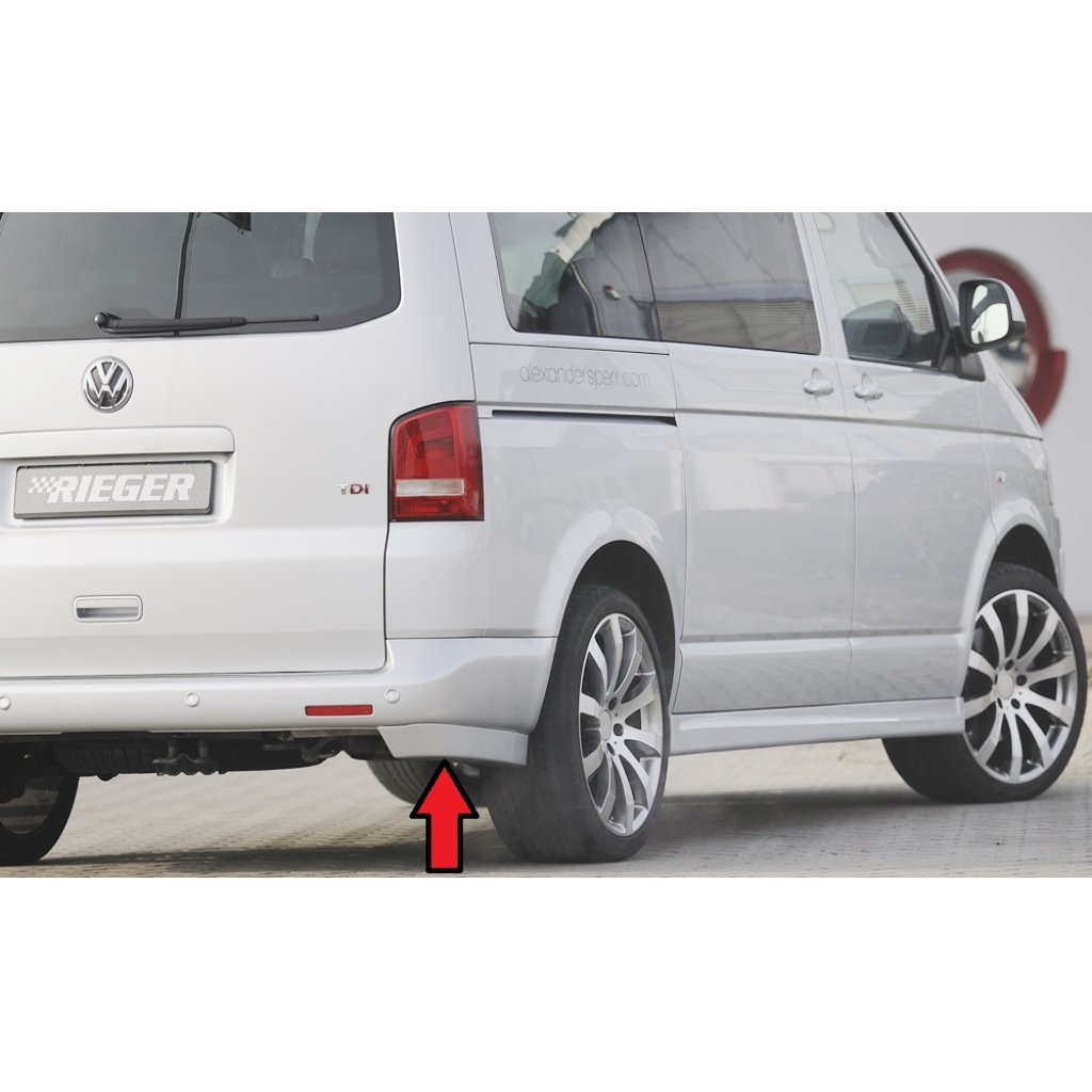 Rieger spoiler pod zadní nárazník pro Volkswagen T5 bus vč. faceliftu r.v. 04/03-08/09, 09/09-, plast ABS bez povrchové úpravy, levý