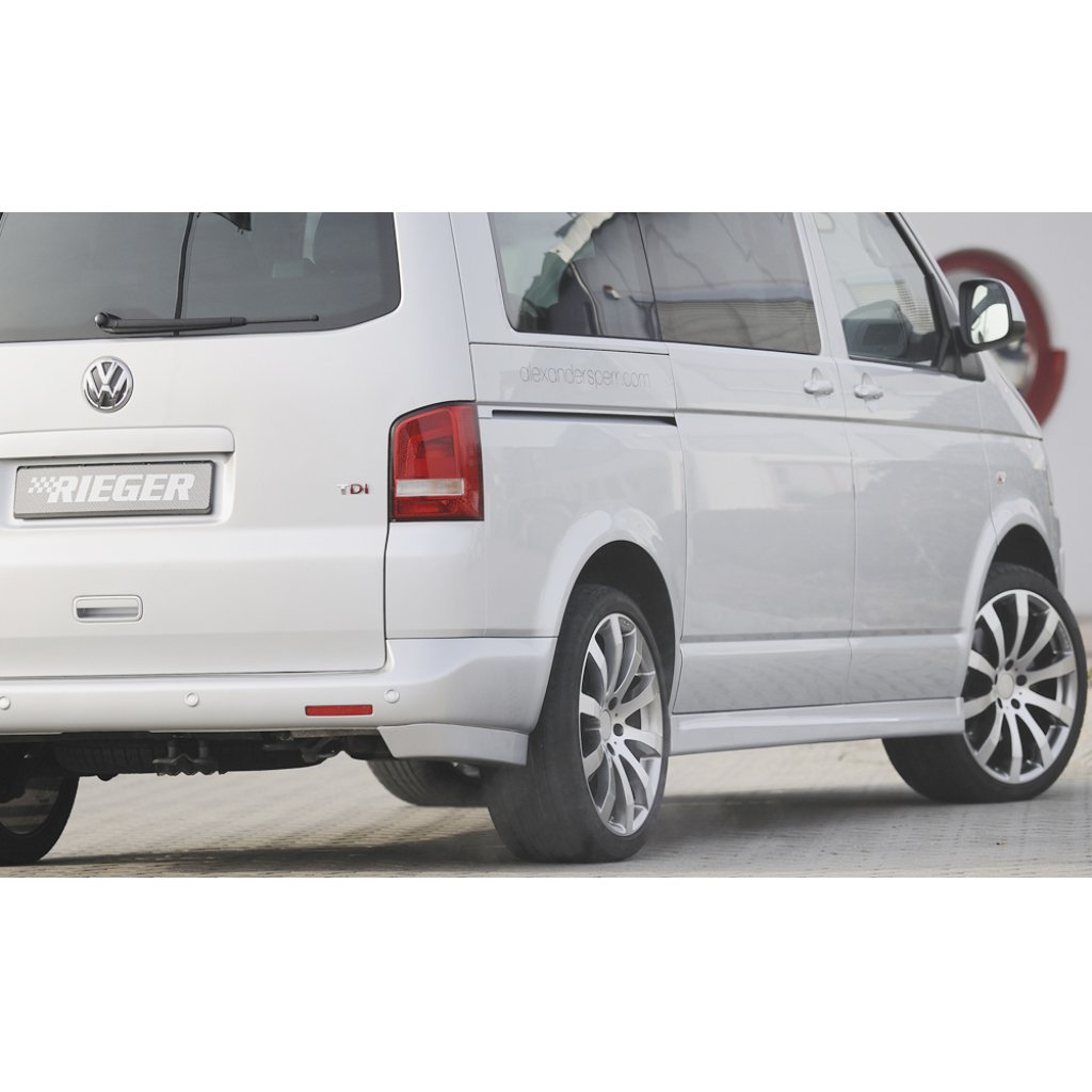 Rieger spoiler pod zadní nárazník pro Volkswagen T5 bus vč. faceliftu r.v. 04/03-08/09, 09/09-, plast ABS bez povrchové úpravy, levý
