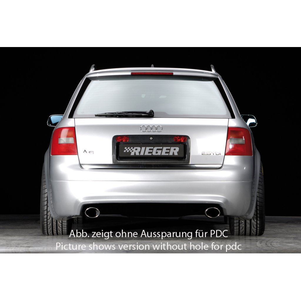 Rieger spoiler pod zadní nárazník S6-Look pro Audi A6 4B avant po faceliftu r.v. 07/01-, plast ABS bez povrchové úpravy