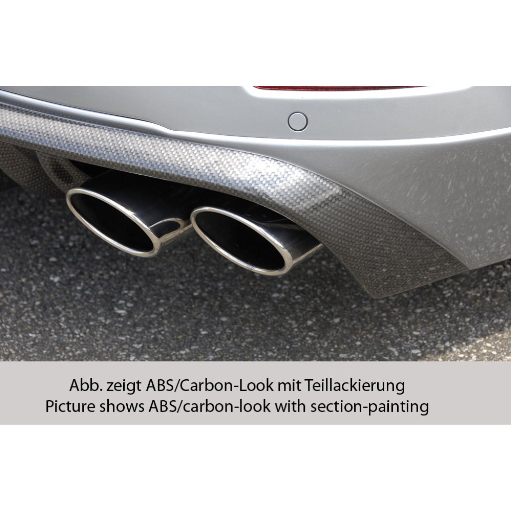 Rieger spoiler pod zadní nárazník SG-Design pro Ford Mondeo BA7 combi před faceliftem r.v. 03/07-09/10, plast ABS s povrchovou úpravou Carbon-Look, pro vozy s dvojitou koncovkou na obou stranách