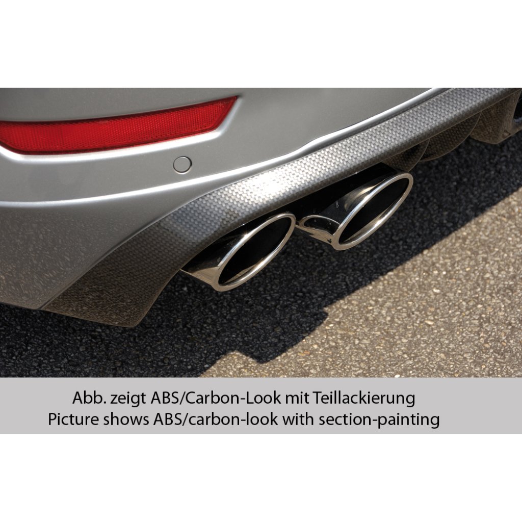 Rieger spoiler pod zadní nárazník SG-Design pro Ford Mondeo BA7 combi před faceliftem r.v. 03/07-09/10, plast ABS s povrchovou úpravou Carbon-Look, pro vozy s dvojitou koncovkou vlevo