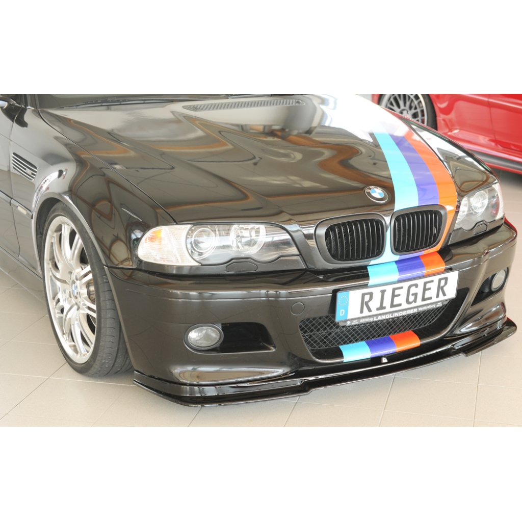 Rieger Spoilerlippe (GBL-50234) pro BMW řada 3 E46 M3 kupé, r.v. 06/00-, plast ABS lakovaný do černé lesklé barvy