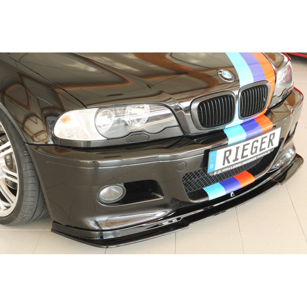 Rieger Spoilerlippe (GBL-50234) pro BMW řada 3 E46 M3 kupé, r.v. 06/00-, plast ABS lakovaný do černé lesklé barvy