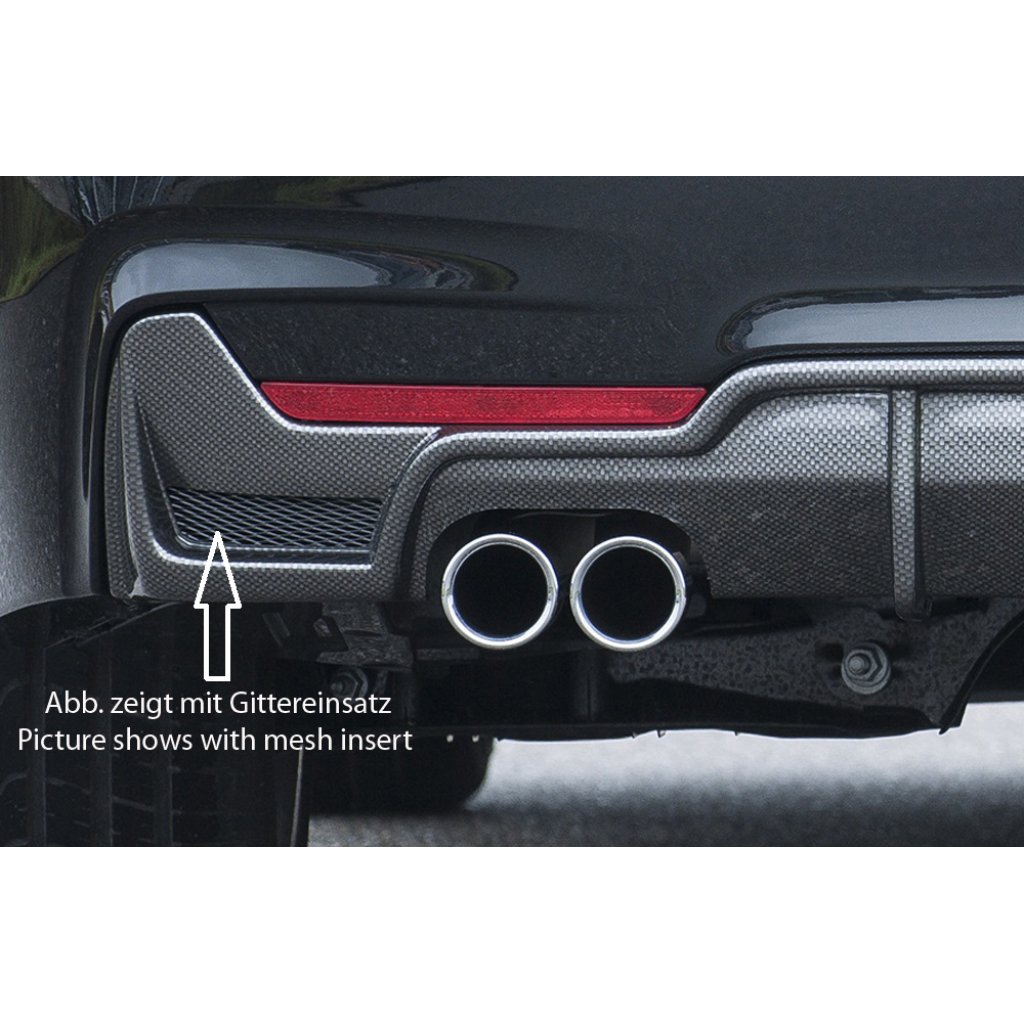 Rieger vložka zadního nárazníku Carbon pro BMW řada 4 F32, F33, F36 coupe (3-dvéř.), gran coupe (5-dvéř.), kabriolet vč. faceliftu, plast ABS bez povrchové úpravy