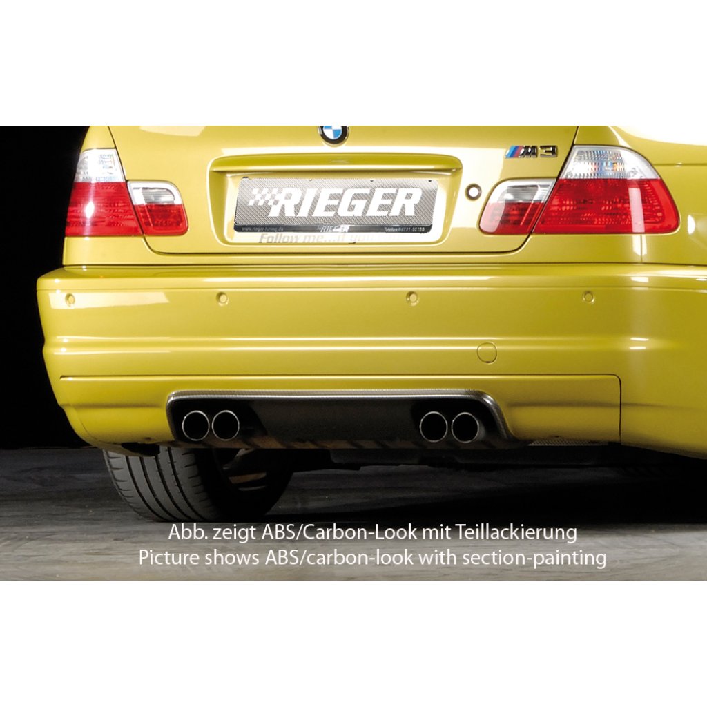 Rieger vložka zadního nárazníku CSL-Look pro BMW řada 3 E46 M3 kabriolet, kupé, plast ABS s povrchovou úpravou Carbon-Look