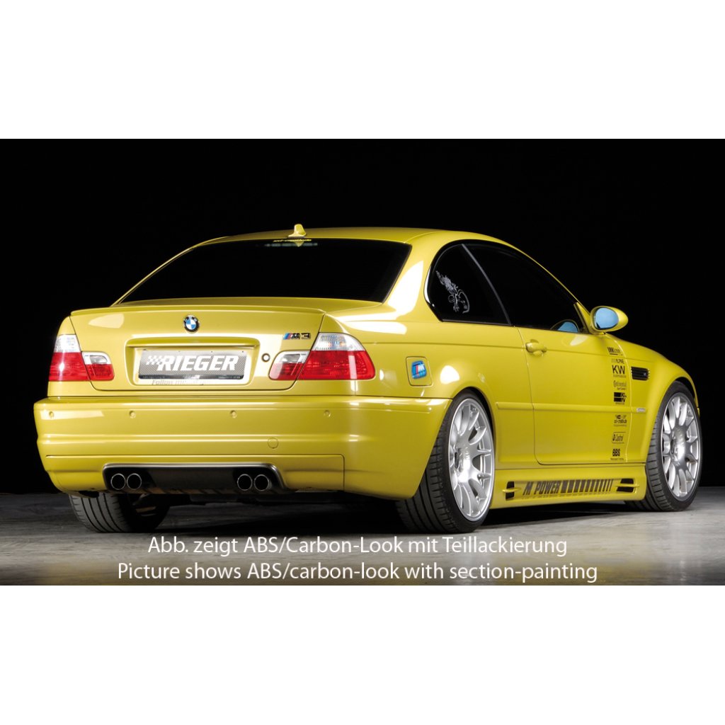 Rieger vložka zadního nárazníku CSL-Look pro BMW řada 3 E46 M3 kabriolet, kupé, plast ABS s povrchovou úpravou Carbon-Look