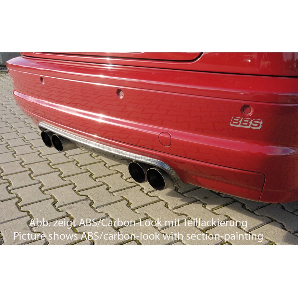 Rieger vložka zadního nárazníku CSL-Look pro BMW řada 3 E46 M3 kabriolet, kupé, plast ABS s povrchovou úpravou Carbon-Look