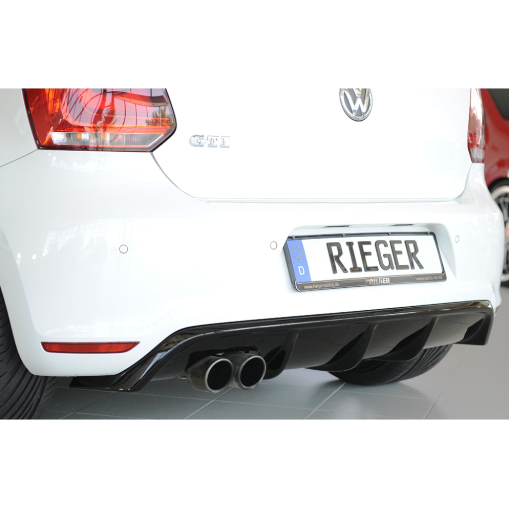 Rieger vložka zadního nárazníku (GBL-47213) pro Volkswagen Polo 6 GTI 3-dvéř., plast ABS lakovaný do černé lesklé barvy