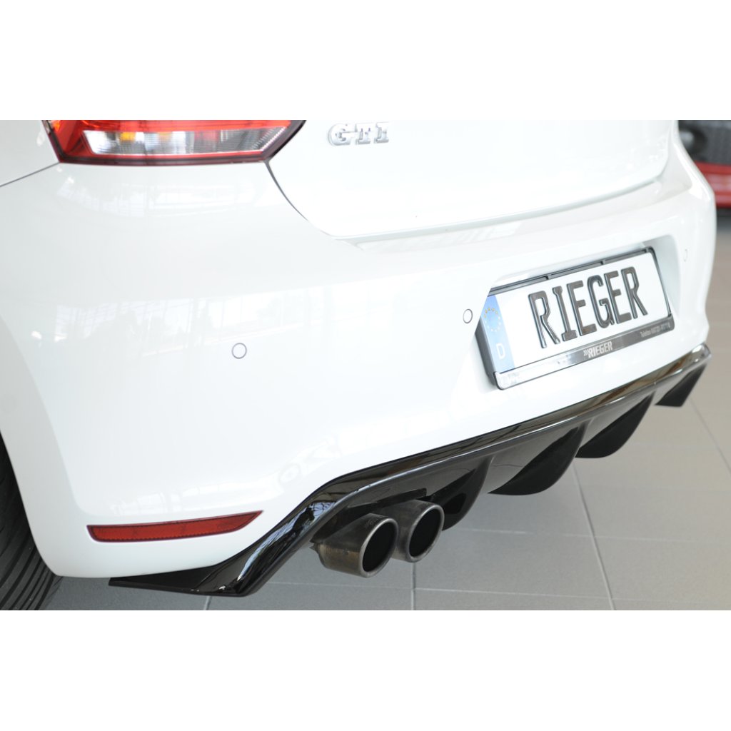 Rieger vložka zadního nárazníku (GBL-47213) pro Volkswagen Polo 6 GTI 3-dvéř., plast ABS lakovaný do černé lesklé barvy