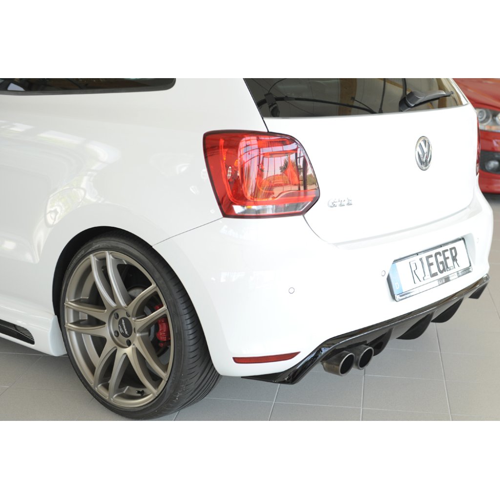 Rieger vložka zadního nárazníku (GBL-47213) pro Volkswagen Polo 6 GTI 3-dvéř., plast ABS lakovaný do černé lesklé barvy