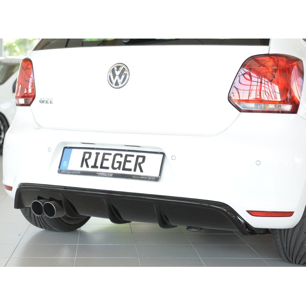 Rieger vložka zadního nárazníku (GBL-47213) pro Volkswagen Polo 6 GTI 3-dvéř., plast ABS lakovaný do černé lesklé barvy