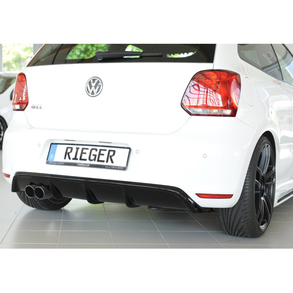 Rieger vložka zadního nárazníku (GBL-47213) pro Volkswagen Polo 6 GTI 3-dvéř., plast ABS lakovaný do černé lesklé barvy