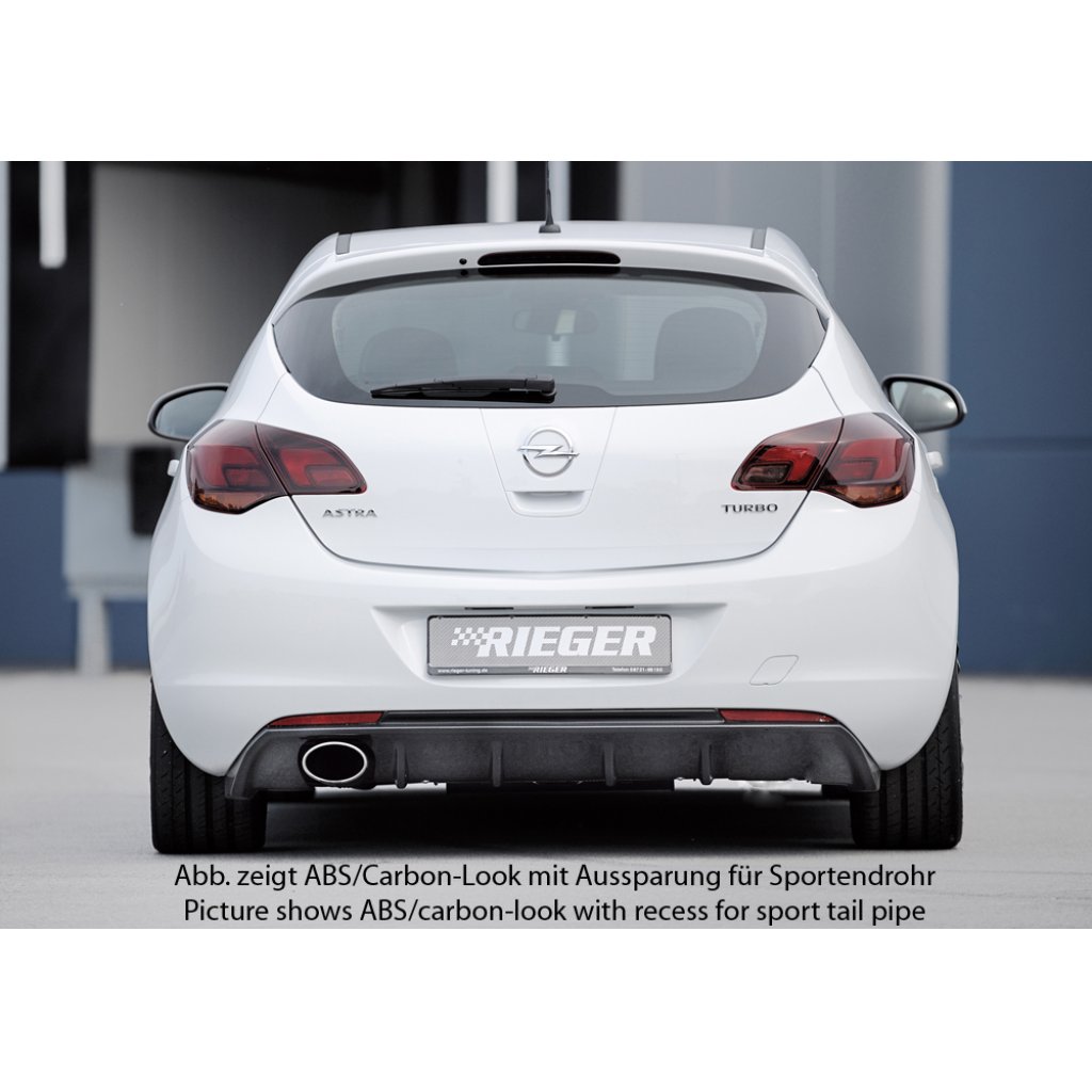 Rieger vložka zadního nárazníku (GBL-51315) pro Opel Astra J 5-dvéř., hatchback před faceliftem, plast ABS lakovaný do černé lesklé barvy