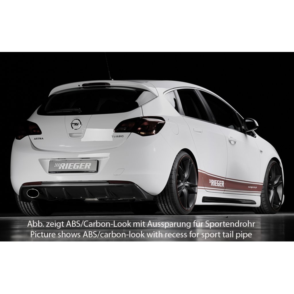 Rieger vložka zadního nárazníku (GBL-51315) pro Opel Astra J 5-dvéř., hatchback před faceliftem, plast ABS lakovaný do černé lesklé barvy