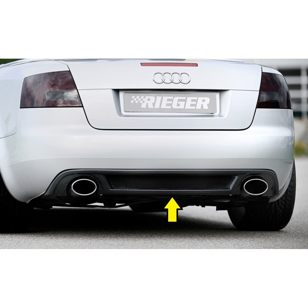 Rieger vložka zadního nárazníku (GBL-55269) pro Audi A4 8H kabriolet, plast ABS lakovaný do černé lesklé barvy
