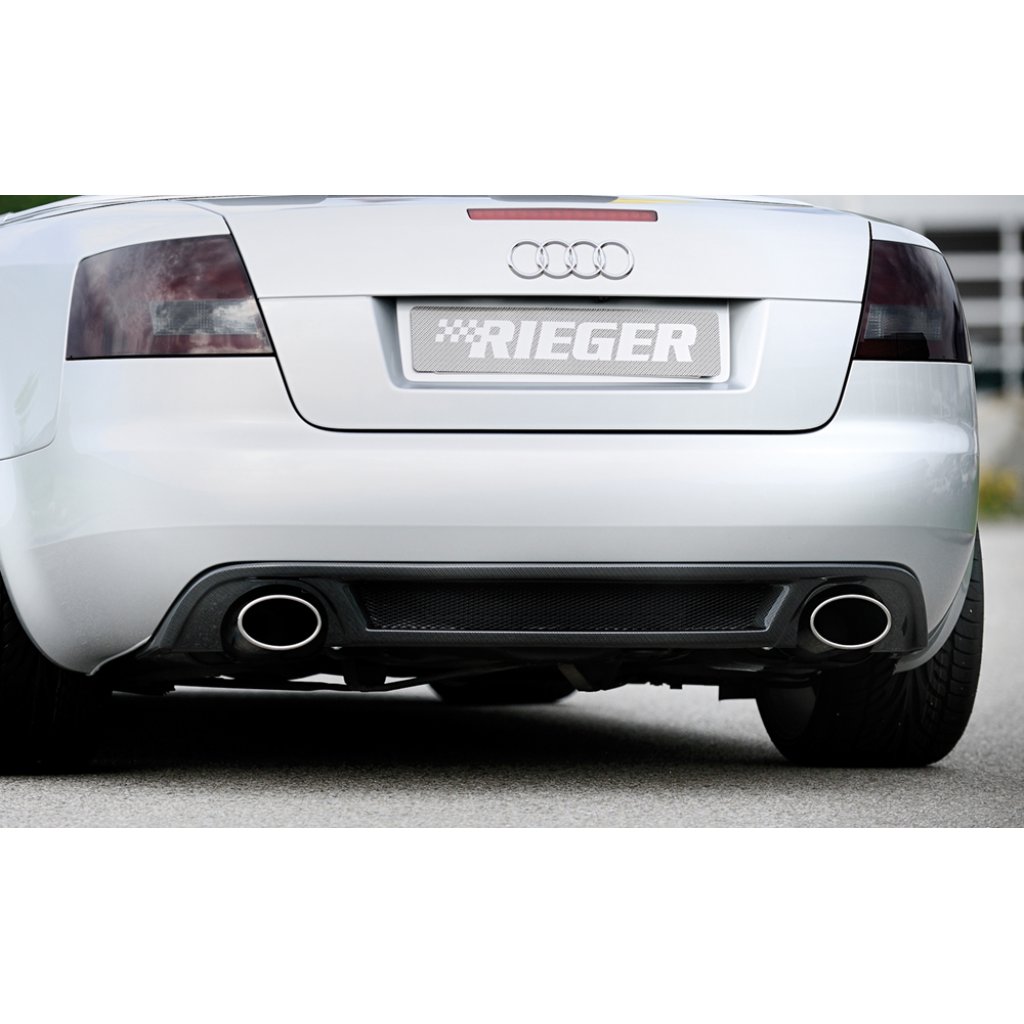 Rieger vložka zadního nárazníku (GBL-55269) pro Audi A4 8H kabriolet, plast ABS lakovaný do černé lesklé barvy