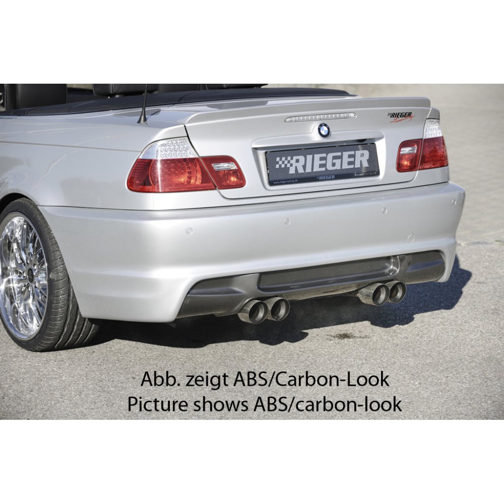 Rieger vložka zadního nárazníku M3-Look pro BMW řada 3 E46 kabriolet, kupé, sedan vč. faceliftu, plast ABS bez povrchové úpravy